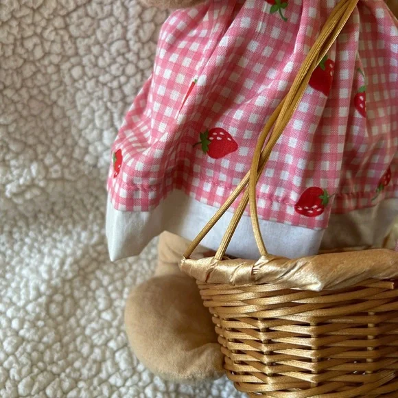 Large Annalee Spring Bunny with Basket Strawberry Dress